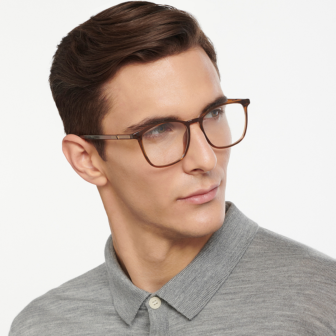 Lenskart Air Online Brown Transparent Full Rim Square right side