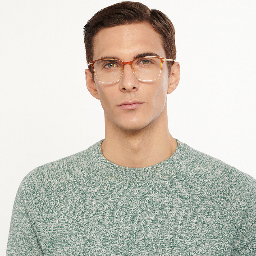 Lenskart Air Online Brown Transparent Full Rim Square left side