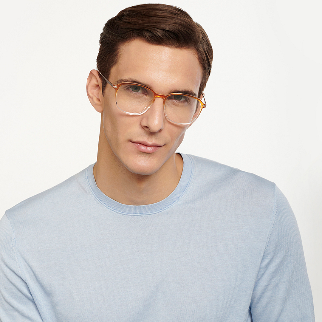 Lenskart Air Online Brown Transparent Full Rim Square left side