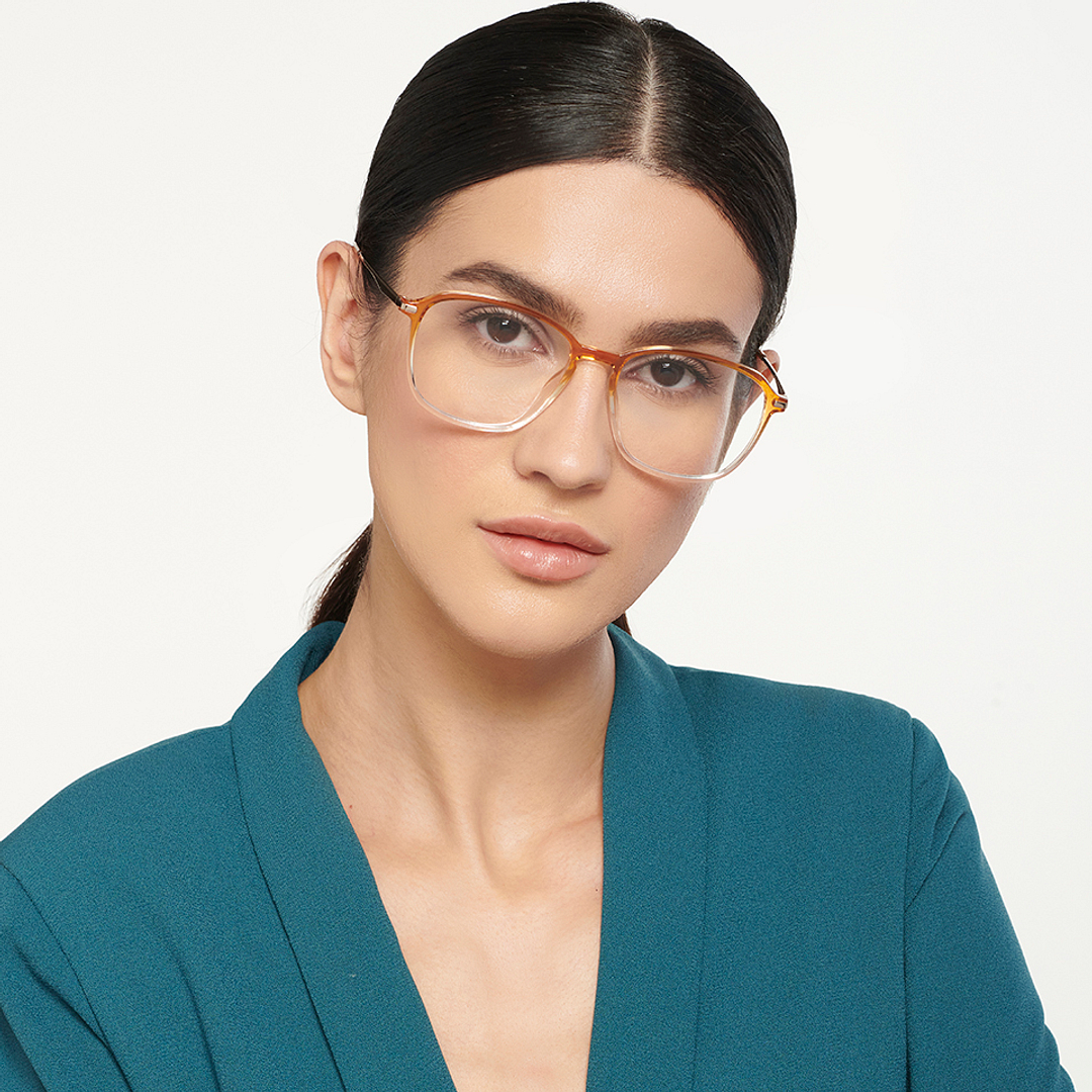 Lenskart Air Online Brown Transparent Full Rim Square left side