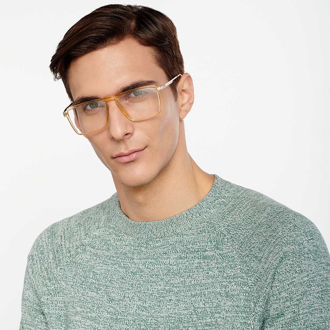 Lenskart Air Online Brown Transparent Full Rim Rectangle left side