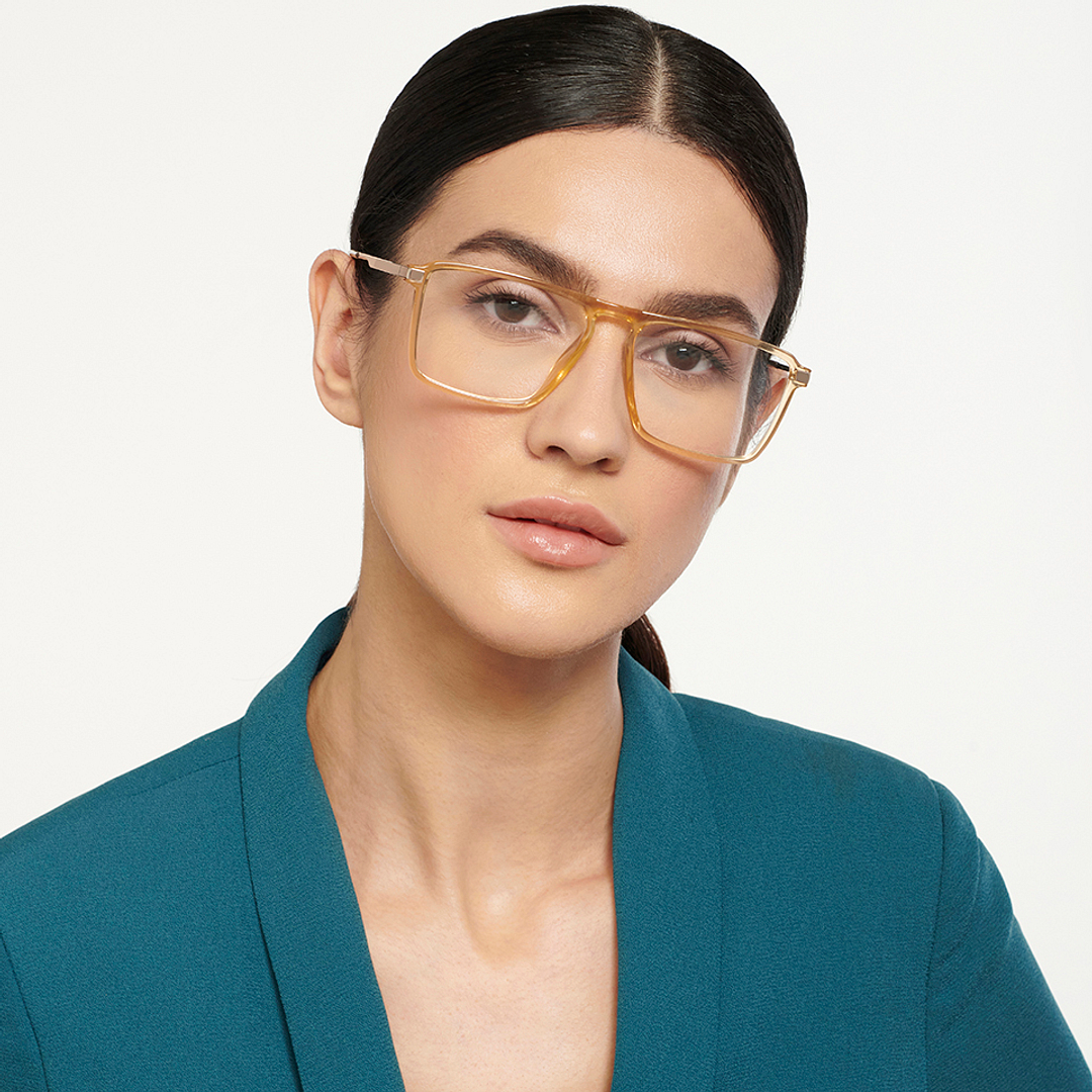 Lenskart Air Online Brown Transparent Full Rim Rectangle left side