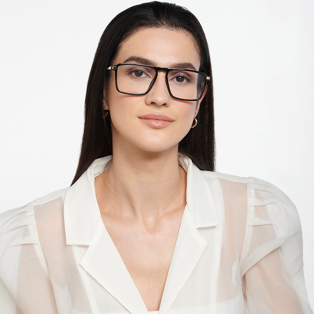 Lenskart Air Black Full Rim Rectangle left side