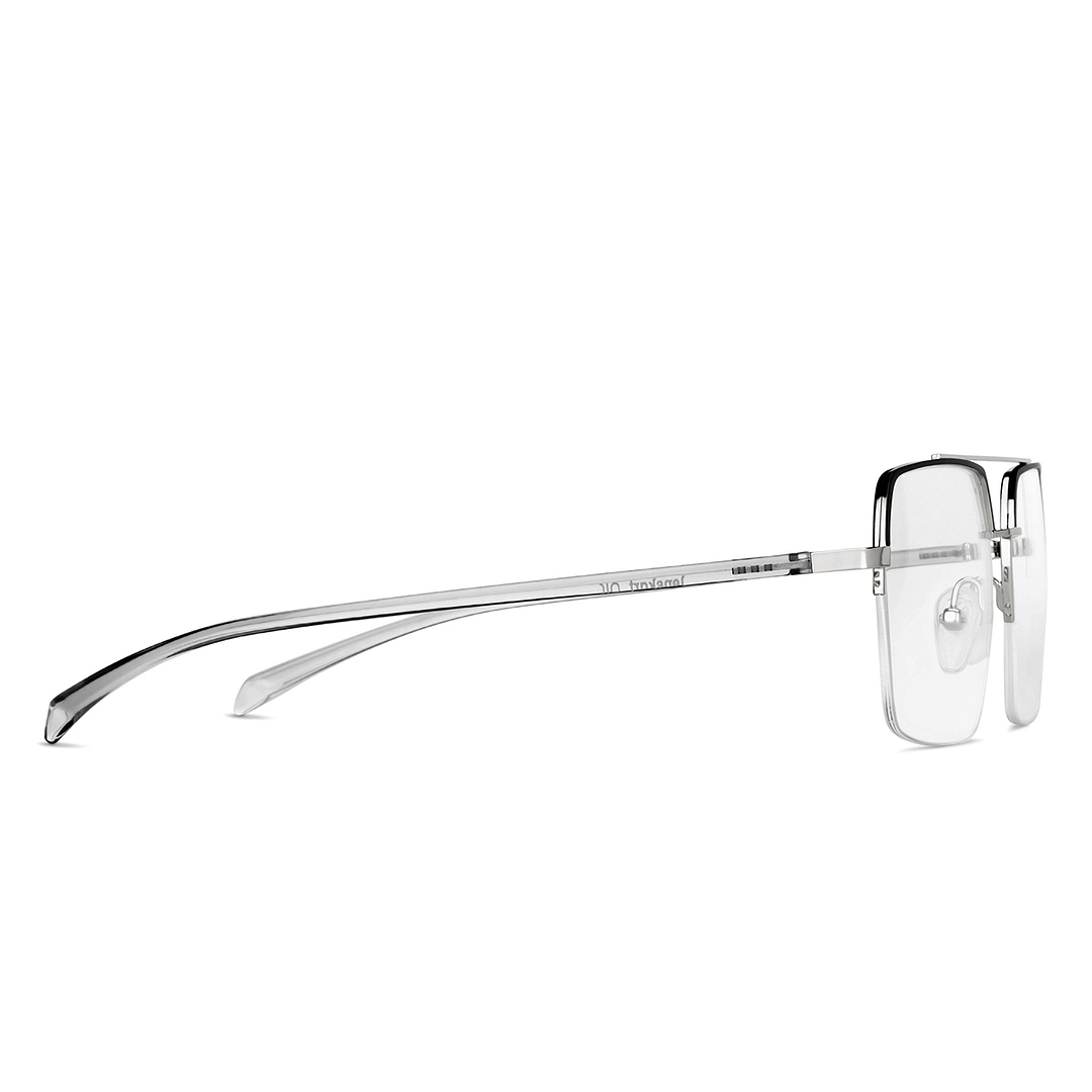 Lenskart Air Online Dark Gunmetal Half Rim Square left side
