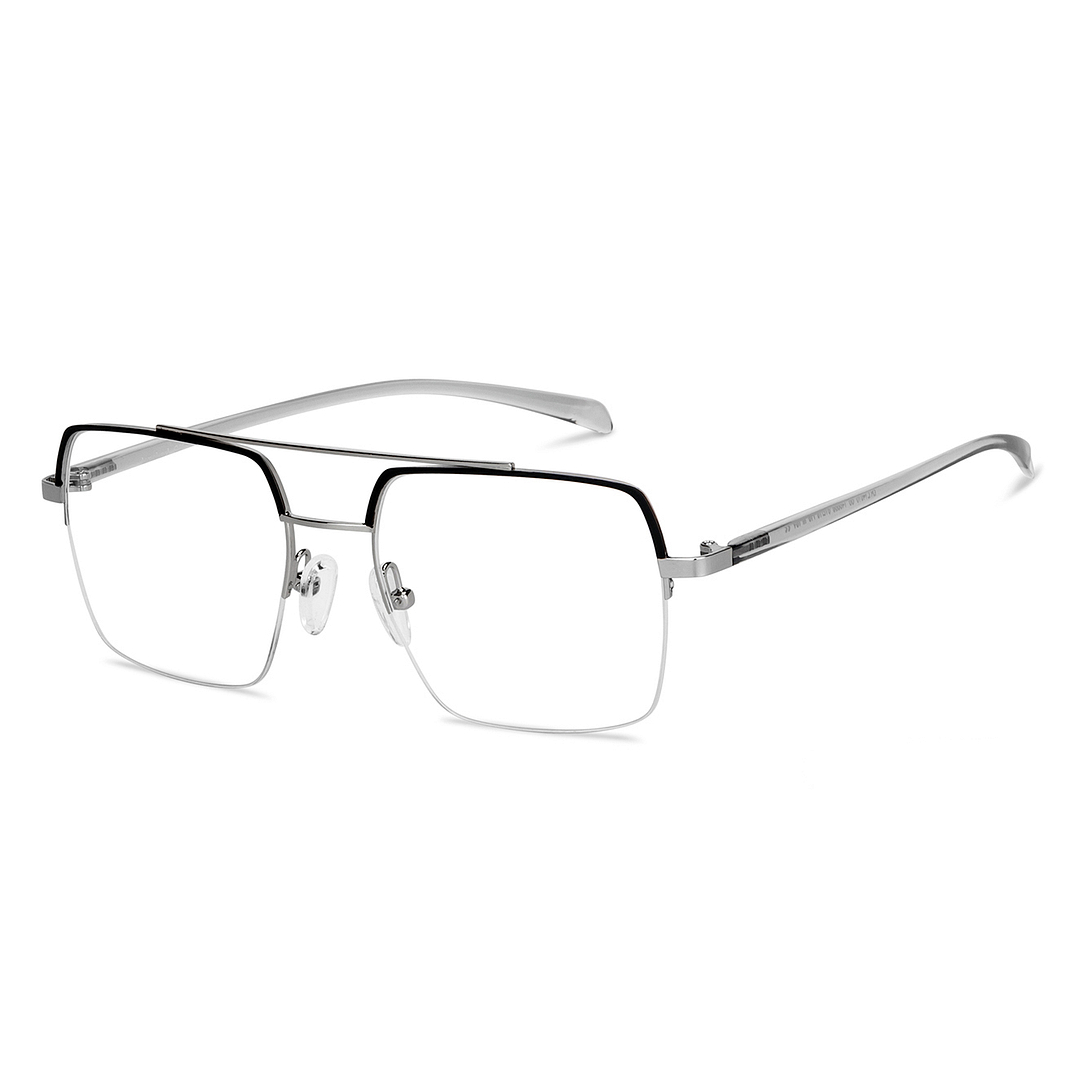 Lenskart Air Online Dark Gunmetal Half Rim Square right side