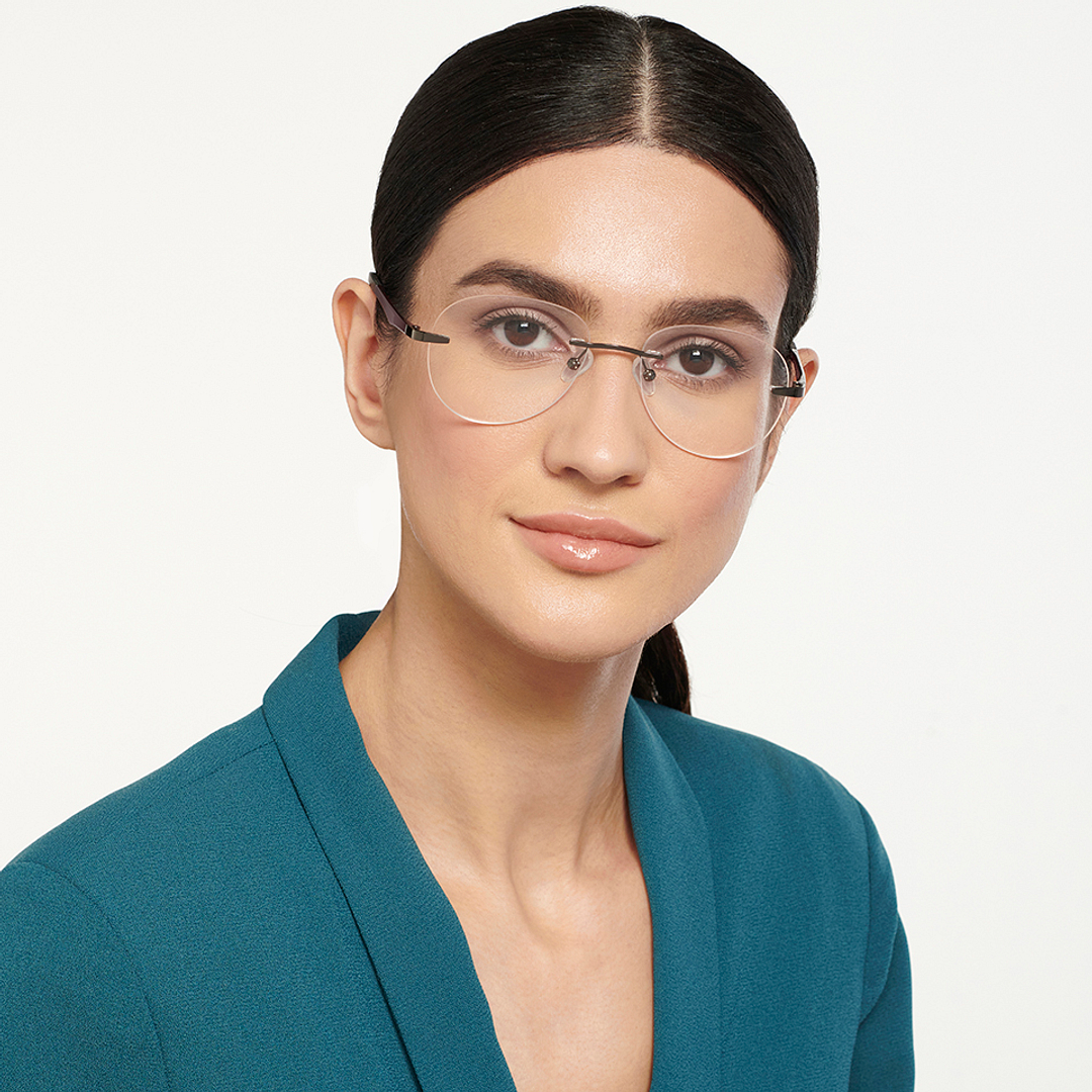 Lenskart Air Online Mid Gunmetal Rimless Aviator right side