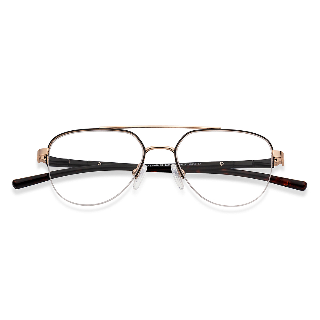 Lenskart Air Online Black Half Rim Aviator left side