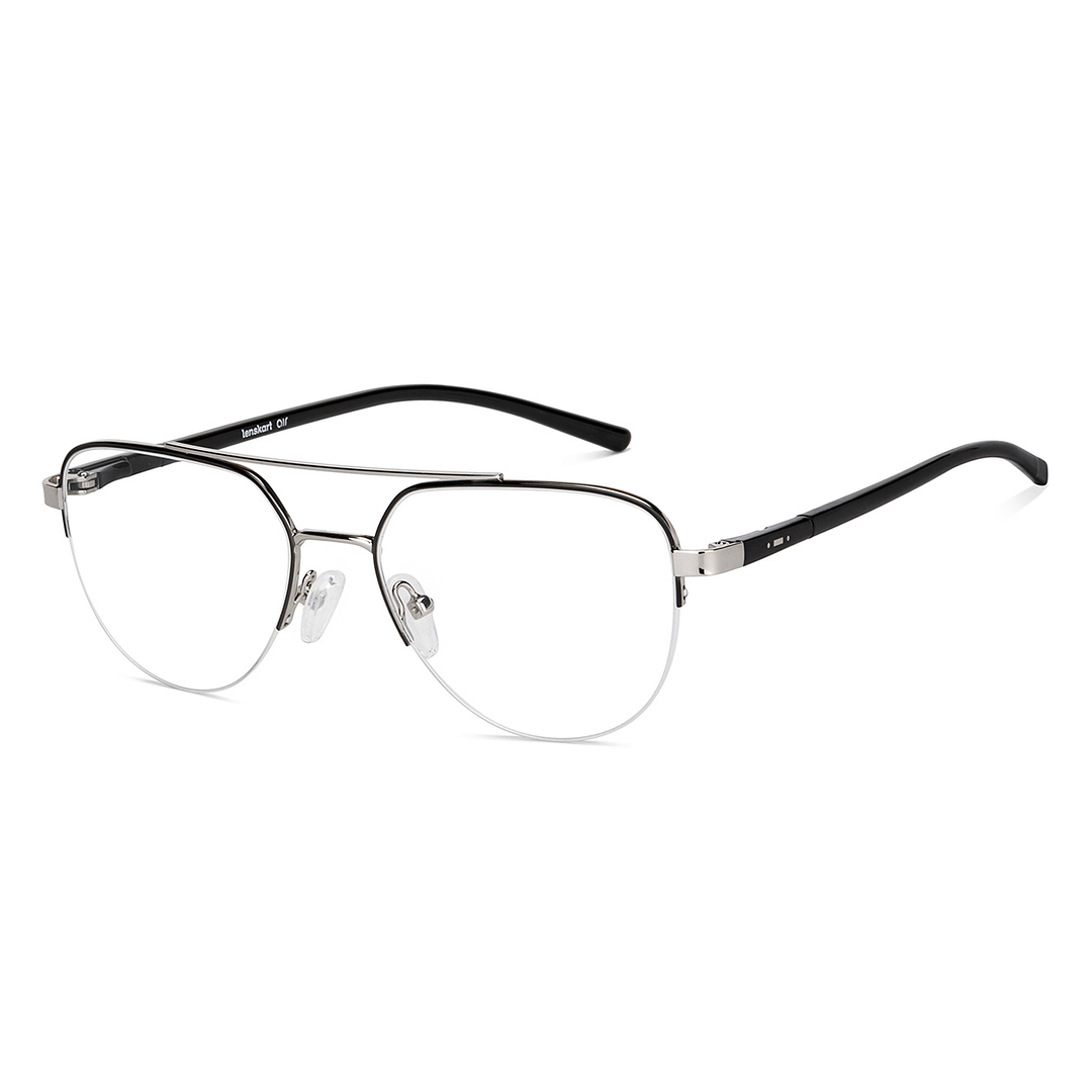 Lenskart Air Online Silver Half Rim Aviator right side