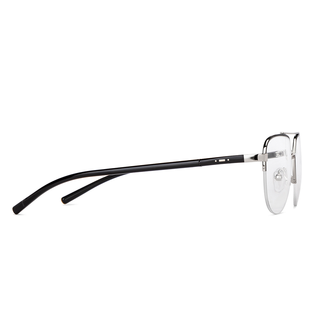 Lenskart Air Online Silver Half Rim Aviator left side
