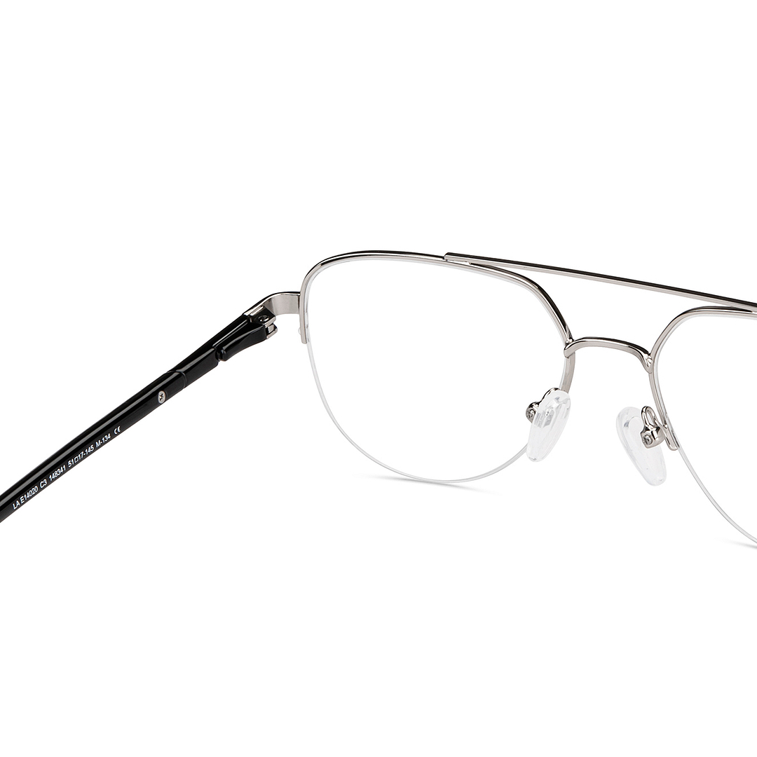 Lenskart Air Online Silver Half Rim Aviator right side