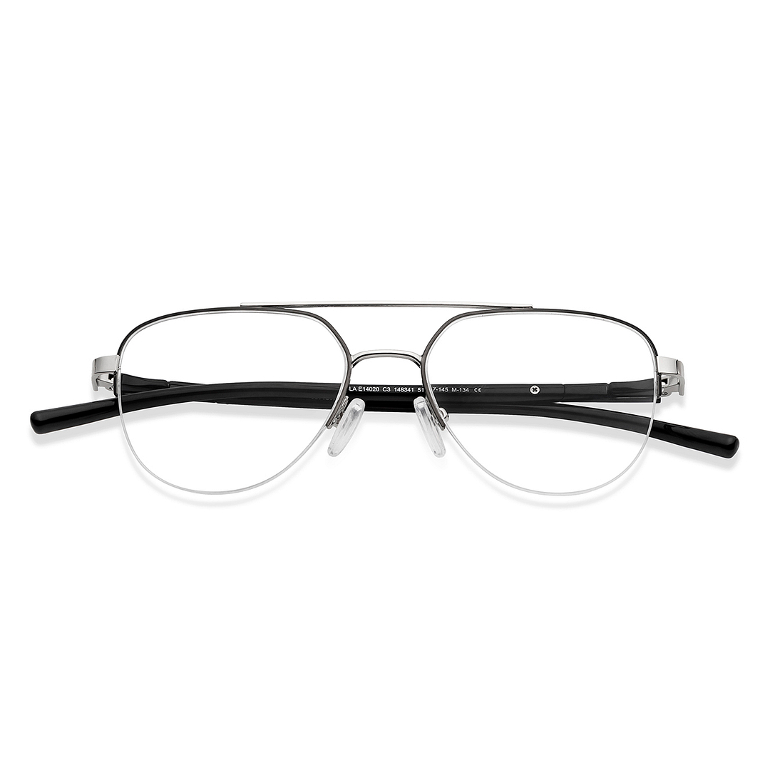 Lenskart Air Online Silver Half Rim Aviator left side