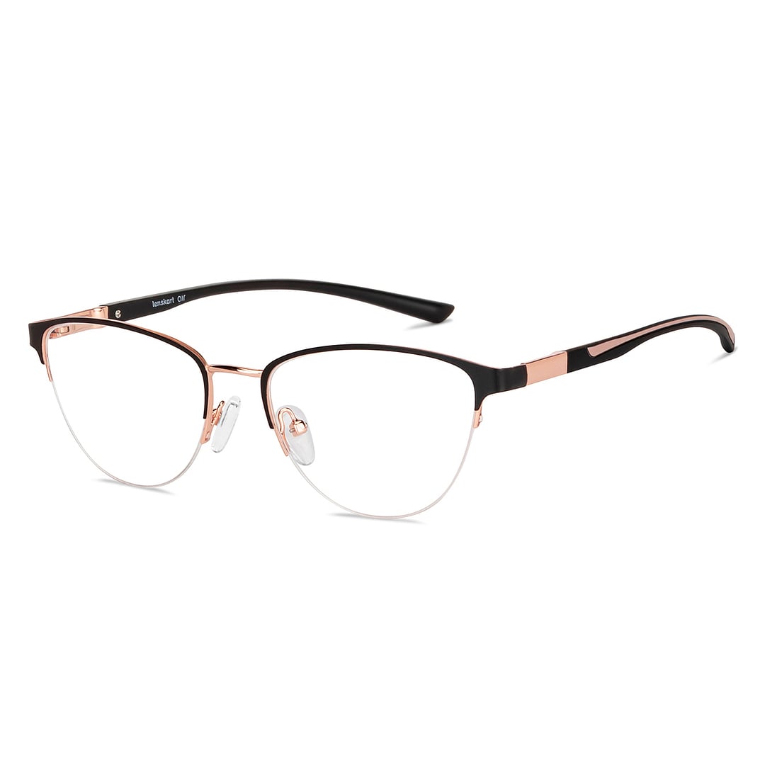 Lenskart Air Black Half Rim Cat Eye left side