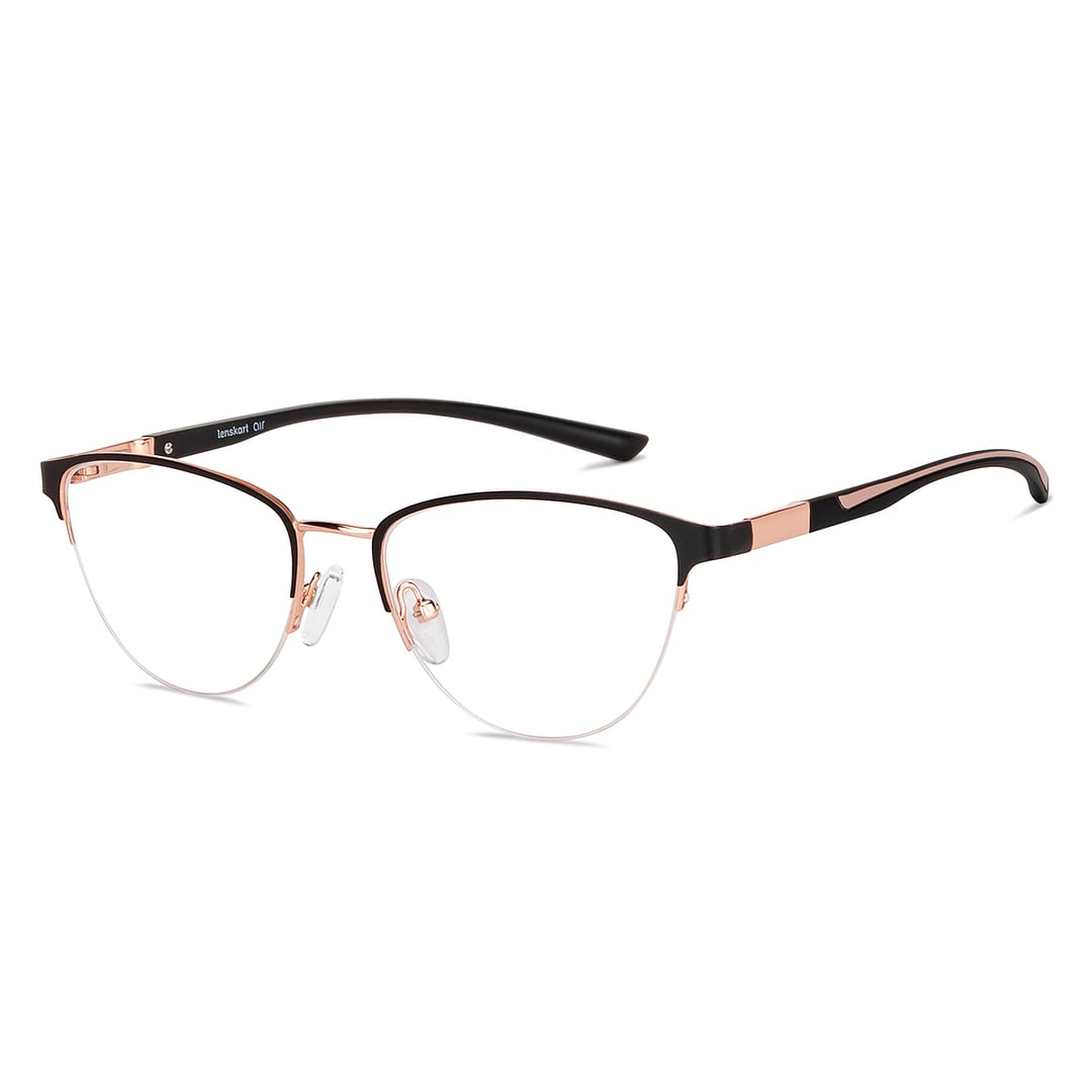 Lenskart Air Black Half Rim Cat Eye right side
