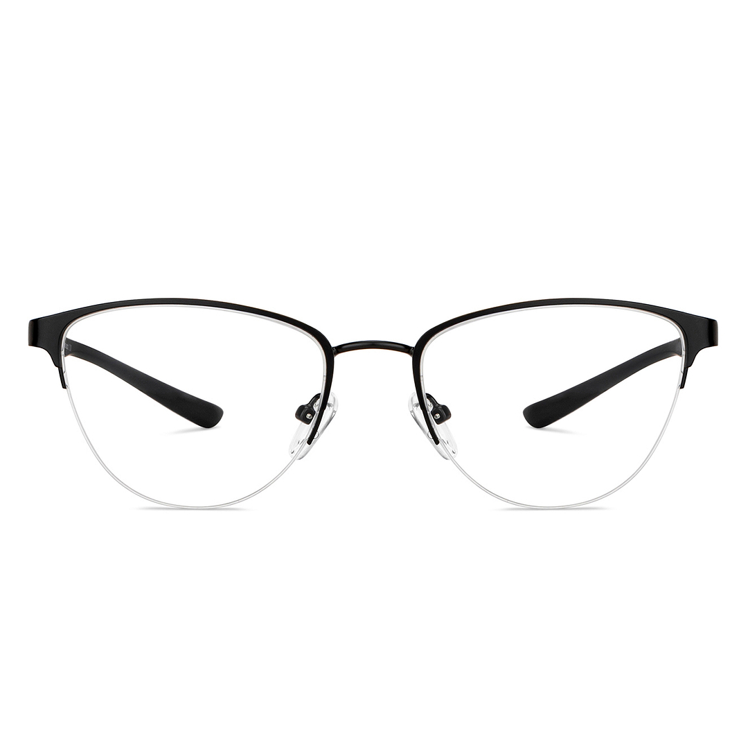 Lenskart Air Online Black Half Rim Cat Eye left side
