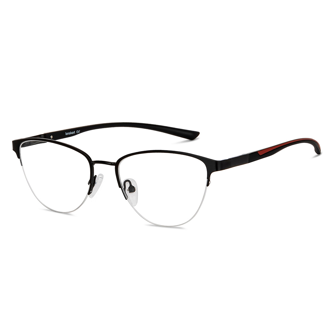 Lenskart Air Online Black Half Rim Cat Eye right side
