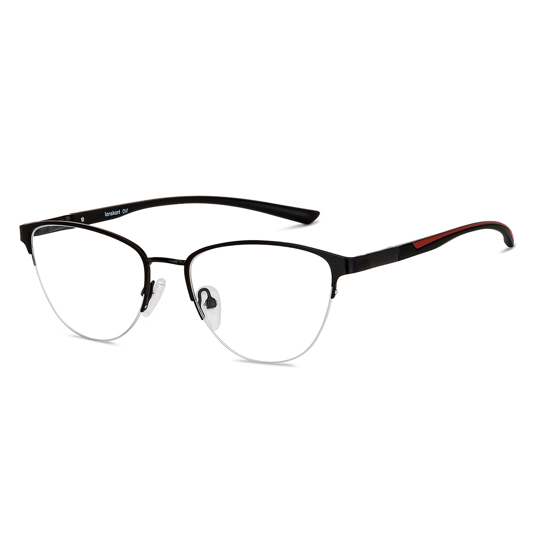 Lenskart Air Online Black Half Rim Cat Eye right side