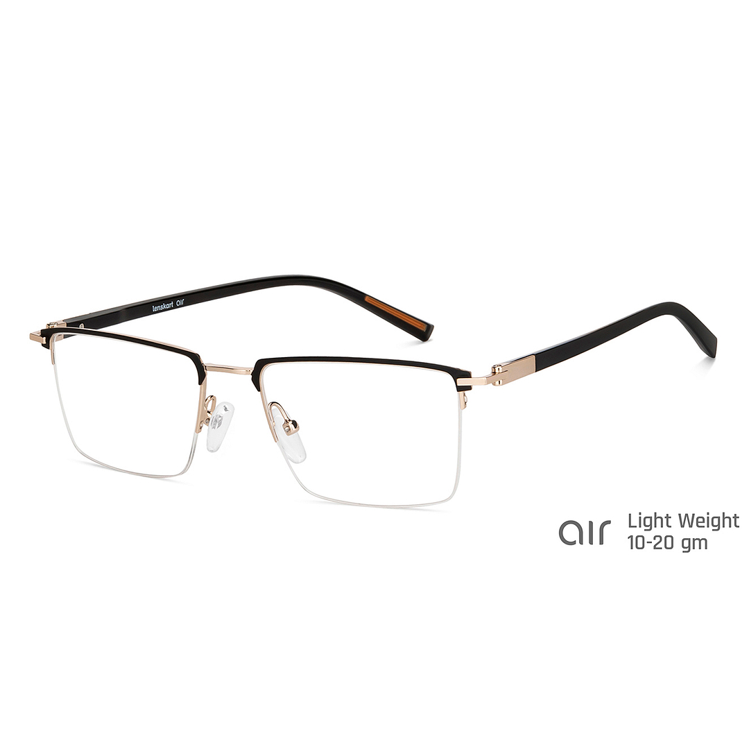 Lenskart Air Online Black Half Rim Rectangle left side