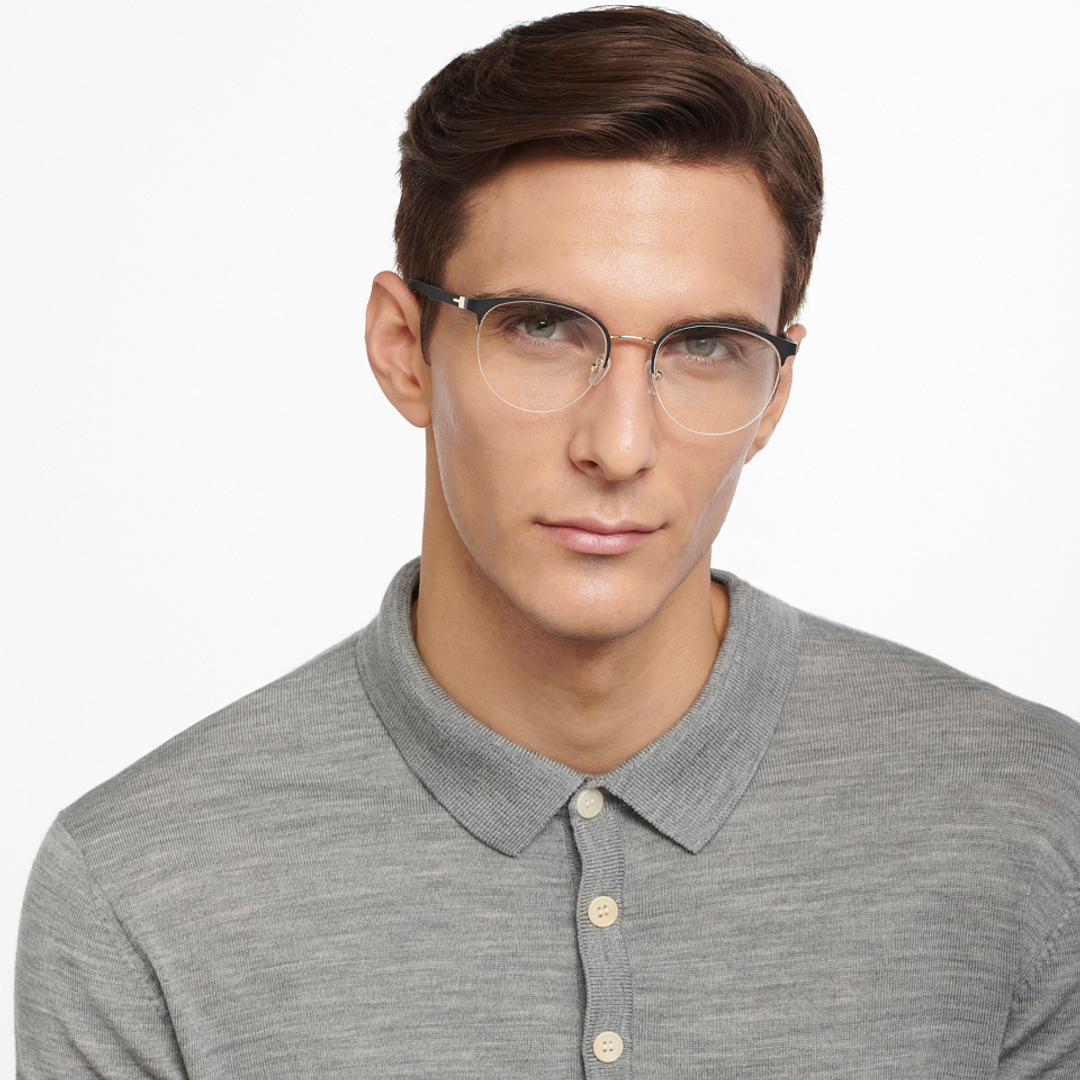 Lenskart Air Online Black Half Rim Round left side