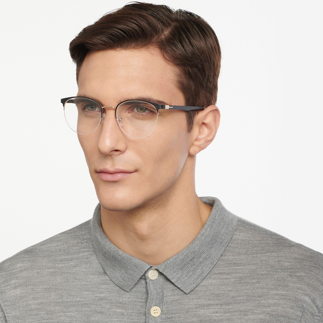Lenskart Air Online Black Half Rim Round right side