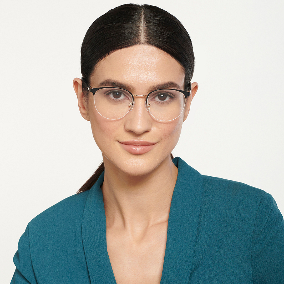 Lenskart Air Online Black Half Rim Round left side