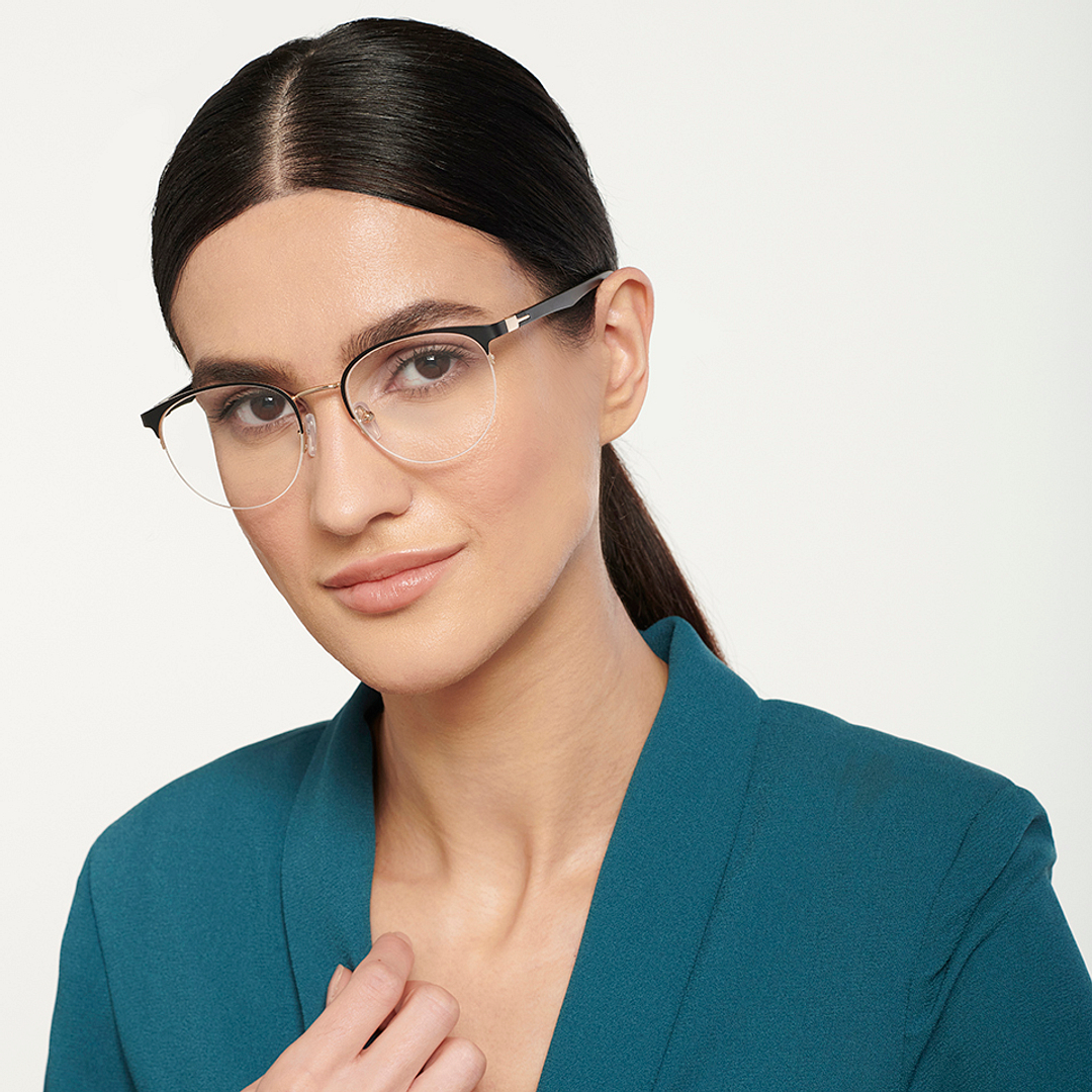 Lenskart Air Online Black Half Rim Round right side