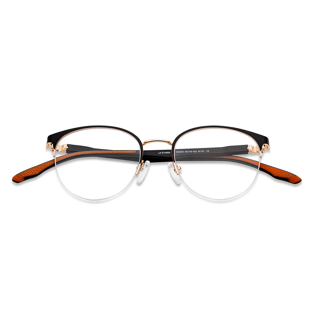 Lenskart Air Online Black Half Rim Round left side
