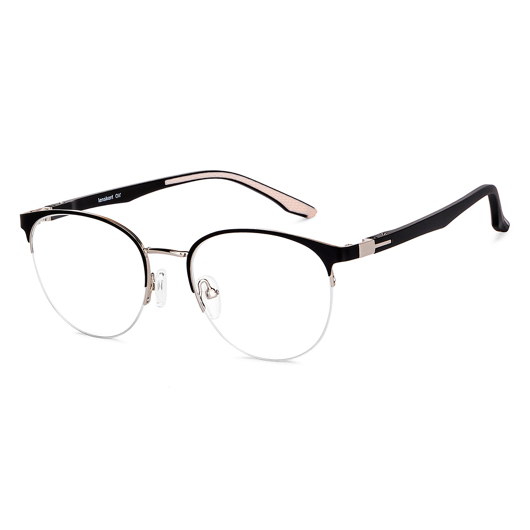 Lenskart Air Online Dark Gunmetal Half Rim Round right side