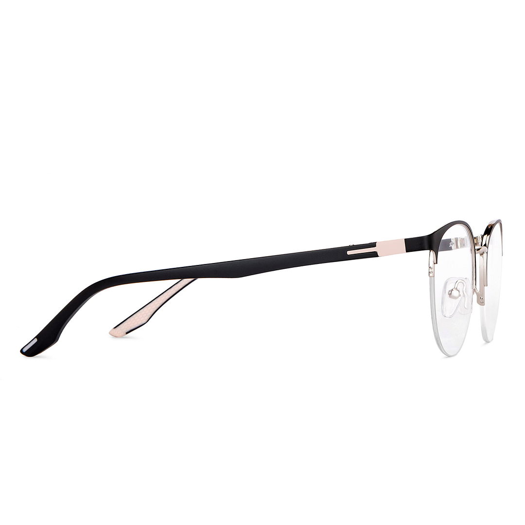 Lenskart Air Online Dark Gunmetal Half Rim Round left side