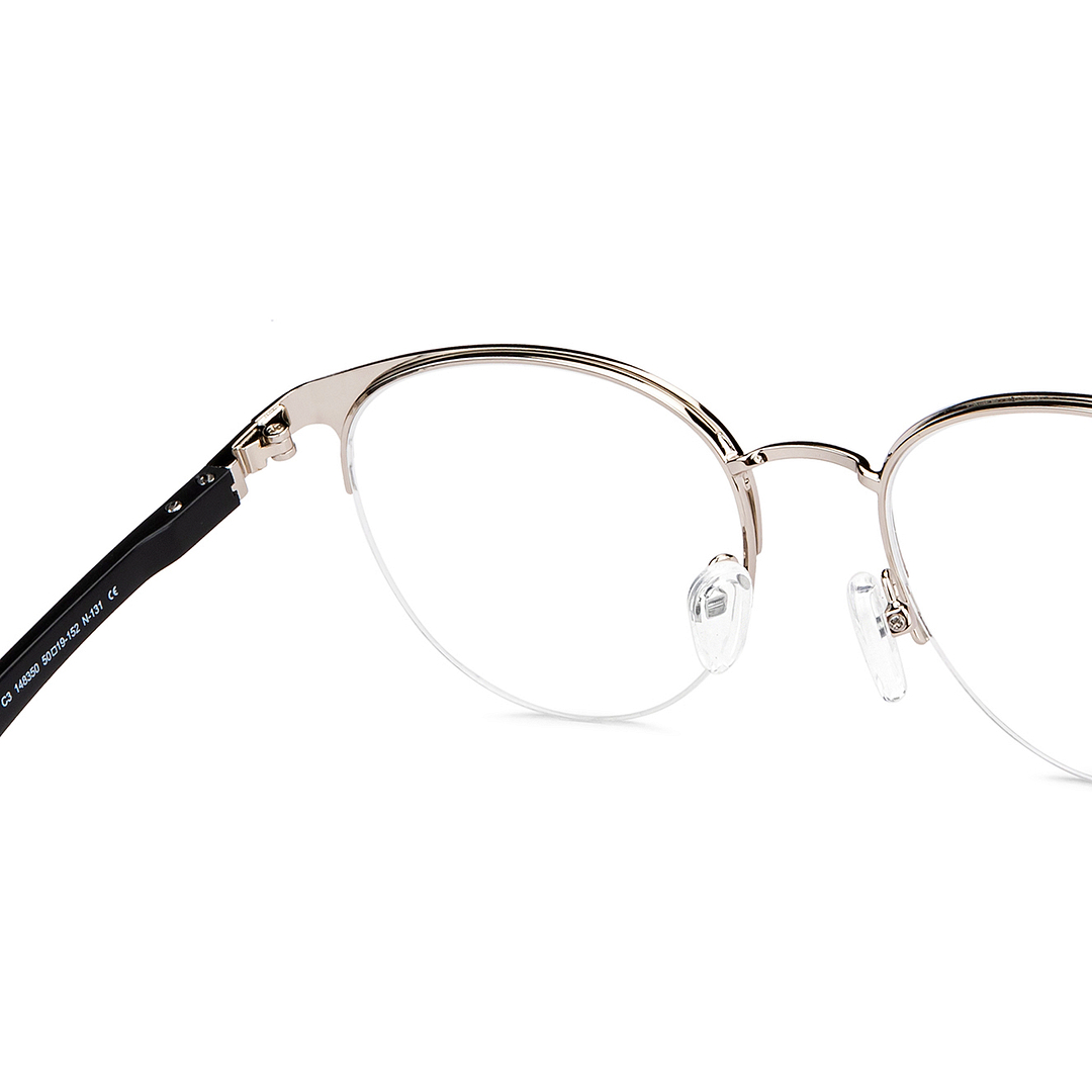 Lenskart Air Online Dark Gunmetal Half Rim Round right side