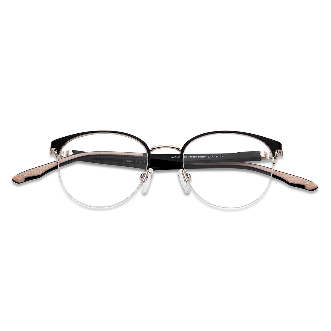 Lenskart Air Online Dark Gunmetal Half Rim Round left side