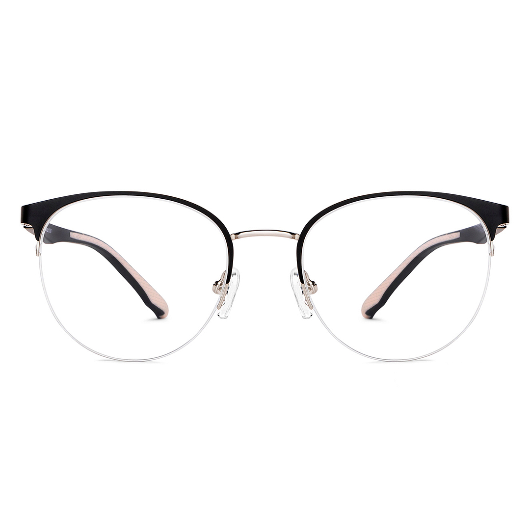 Lenskart Air Online Dark Gunmetal Half Rim Round left side