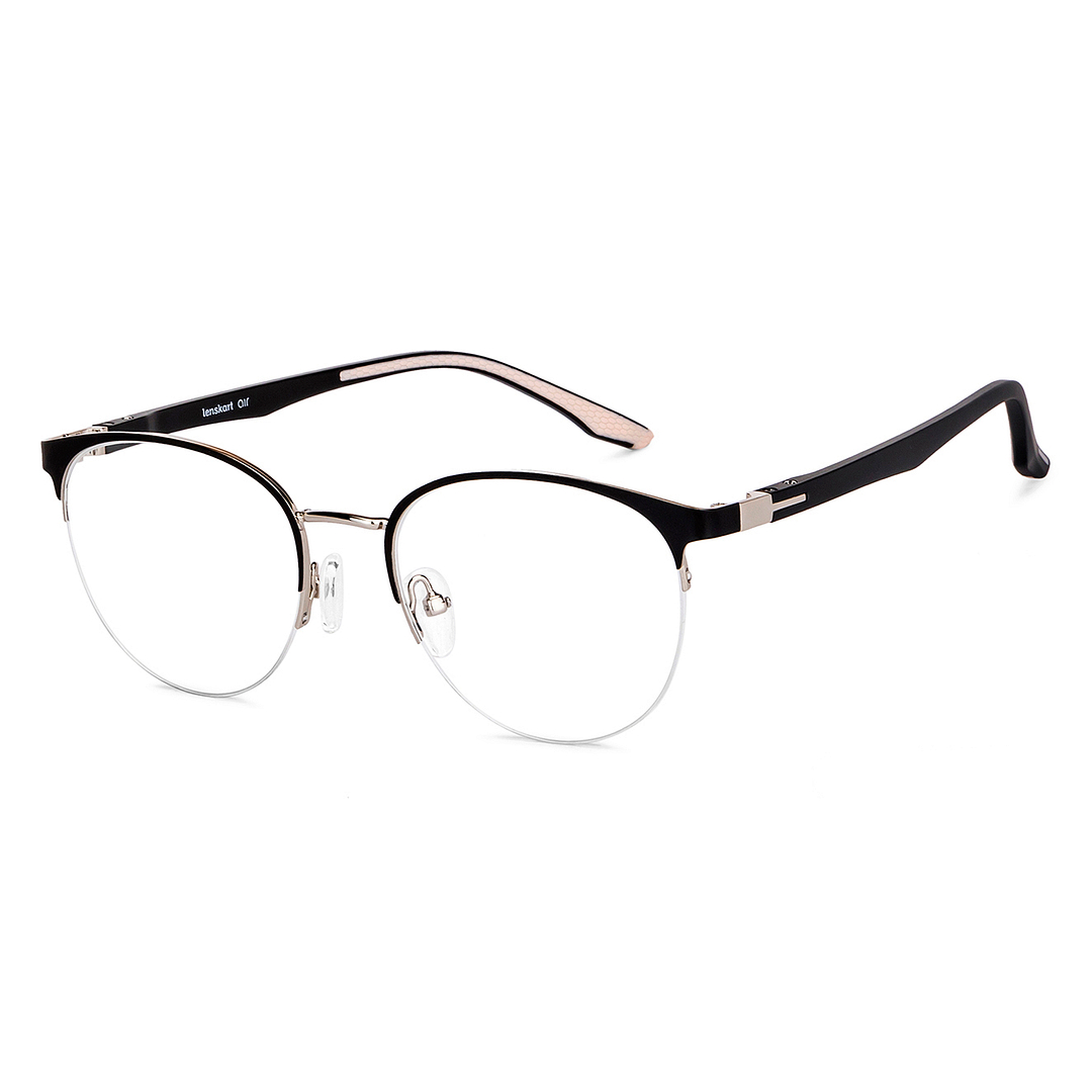 Lenskart Air Online Dark Gunmetal Half Rim Round right side