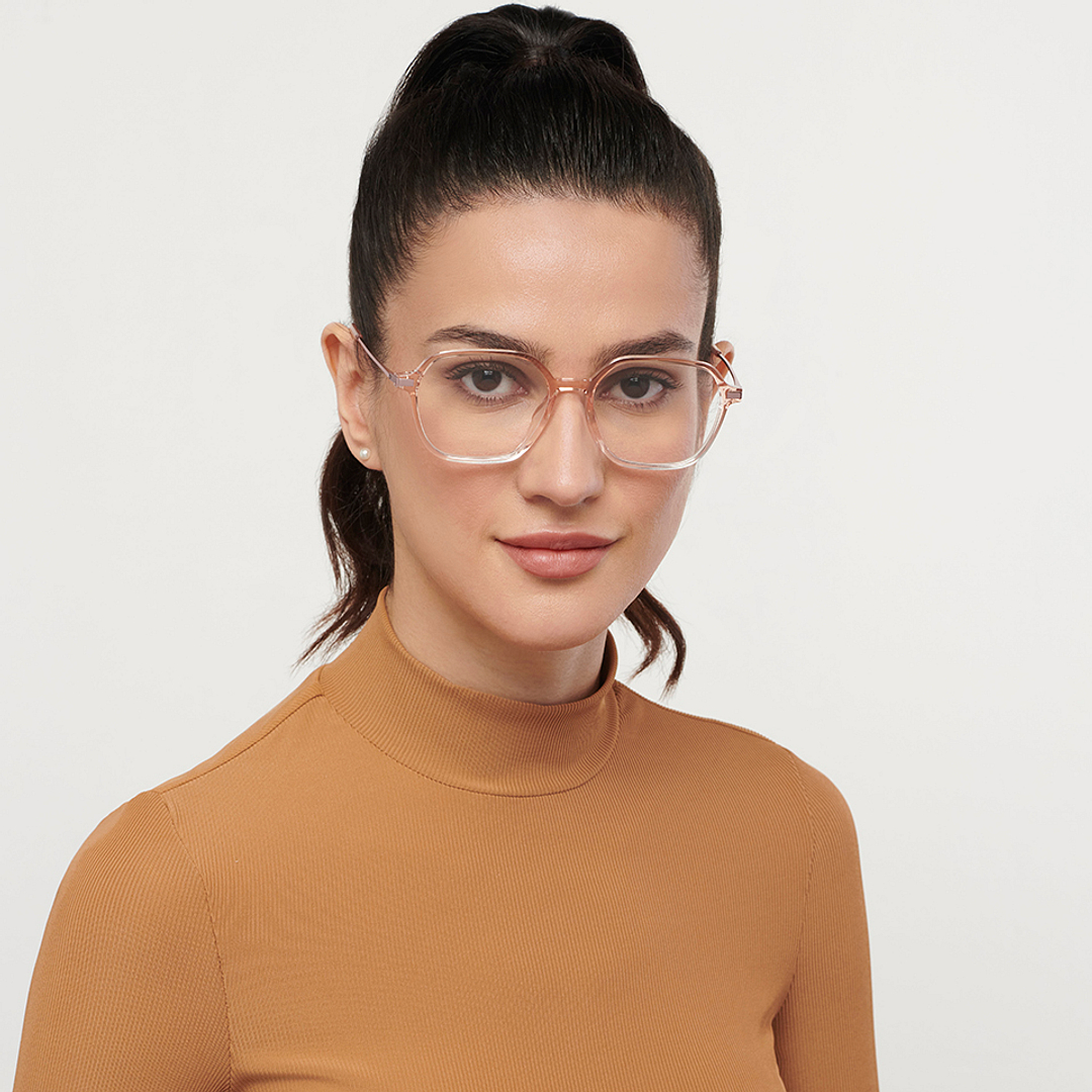 Lenskart Air Online Brown Transparent Full Rim Geometric left side