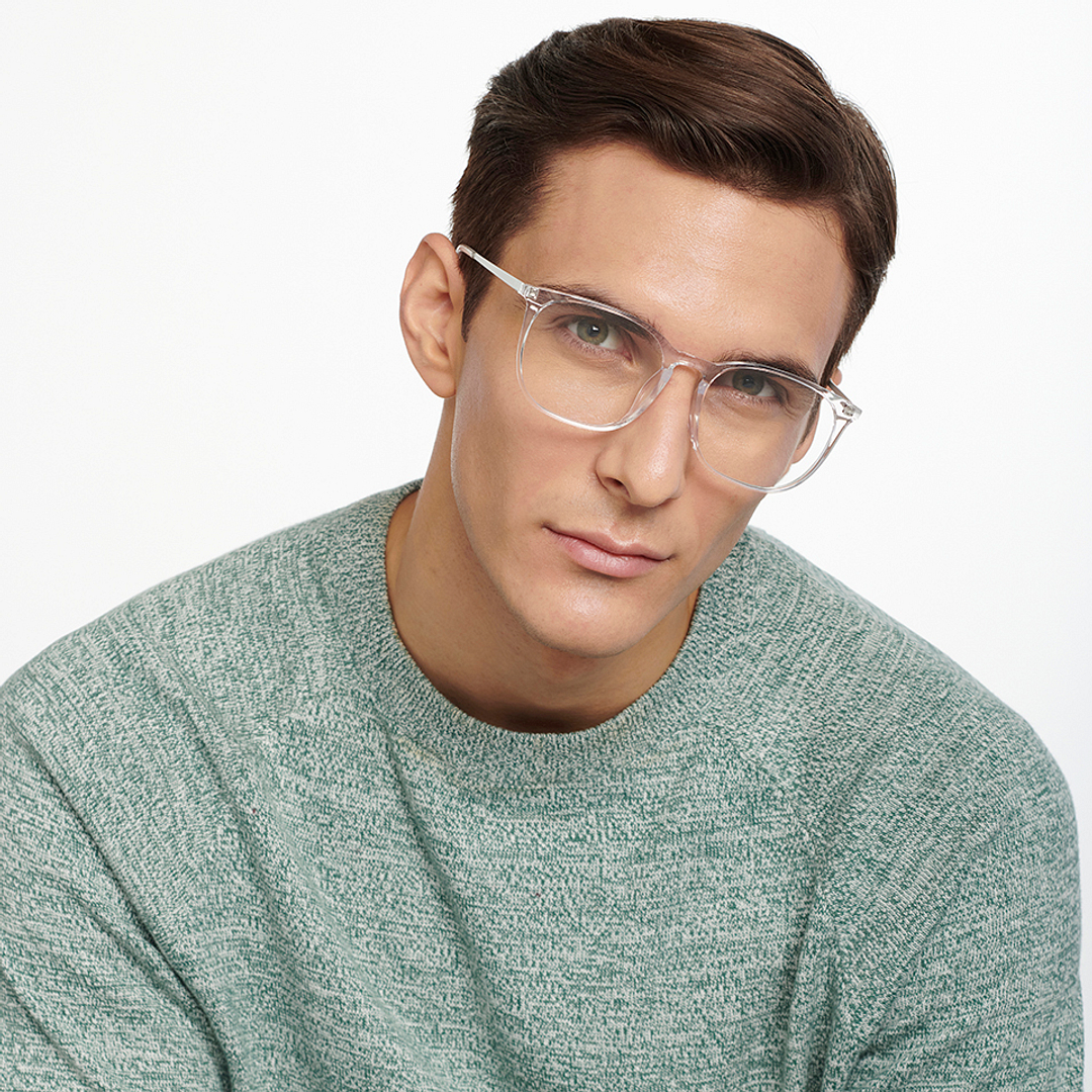 Lenskart Air Online Crystal Transparent Full Rim Round left side