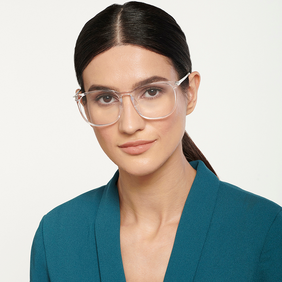 Lenskart Air Online Crystal Transparent Full Rim Round left side