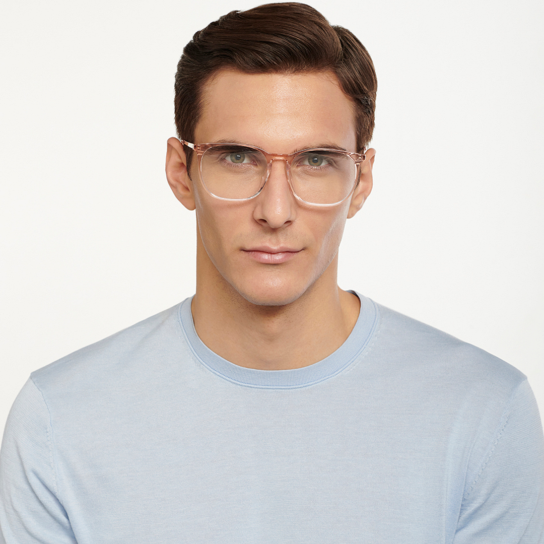 Lenskart Air Online Brown Transparent Full Rim Round left side