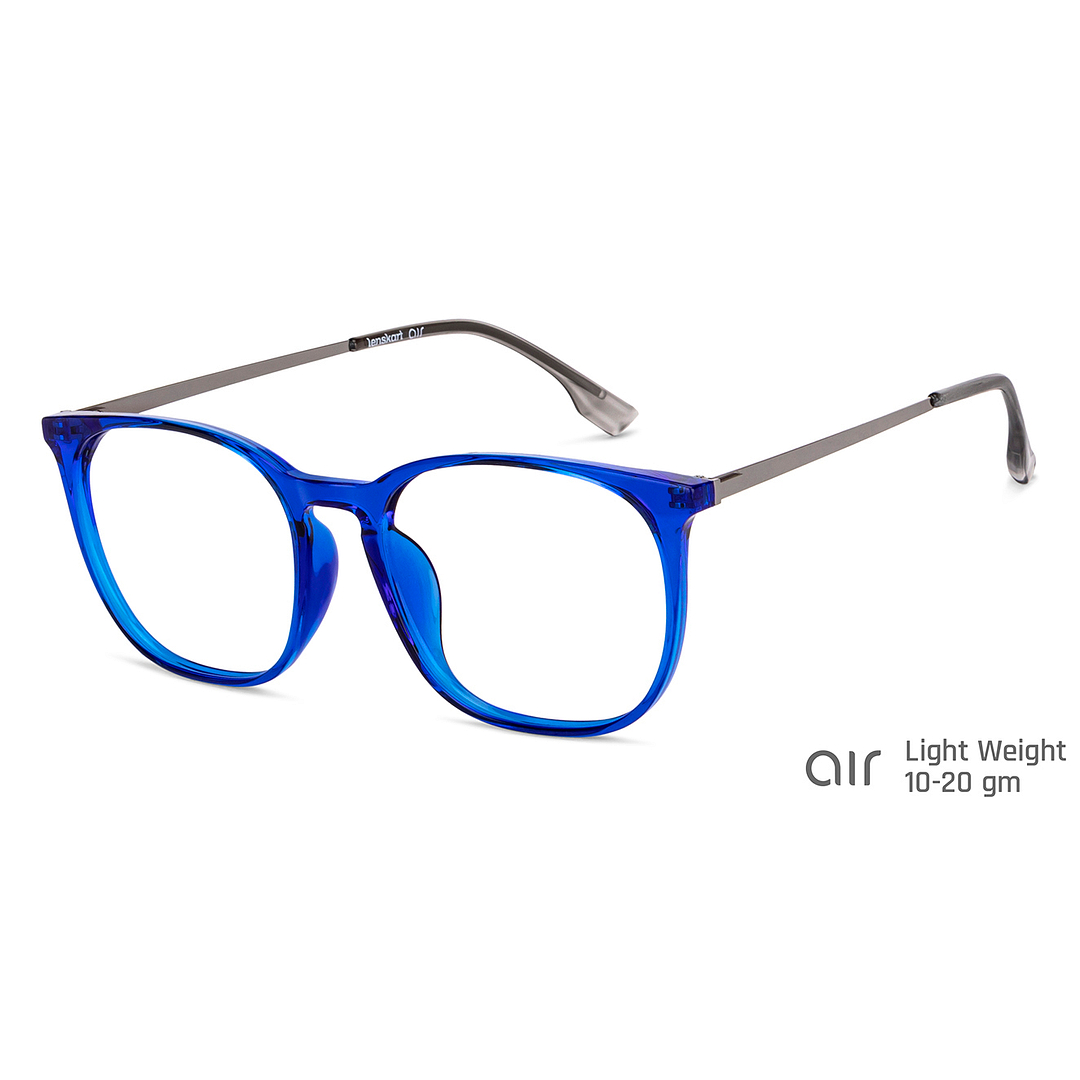 Lenskart Air Online Blue Transparent Full Rim Round left side