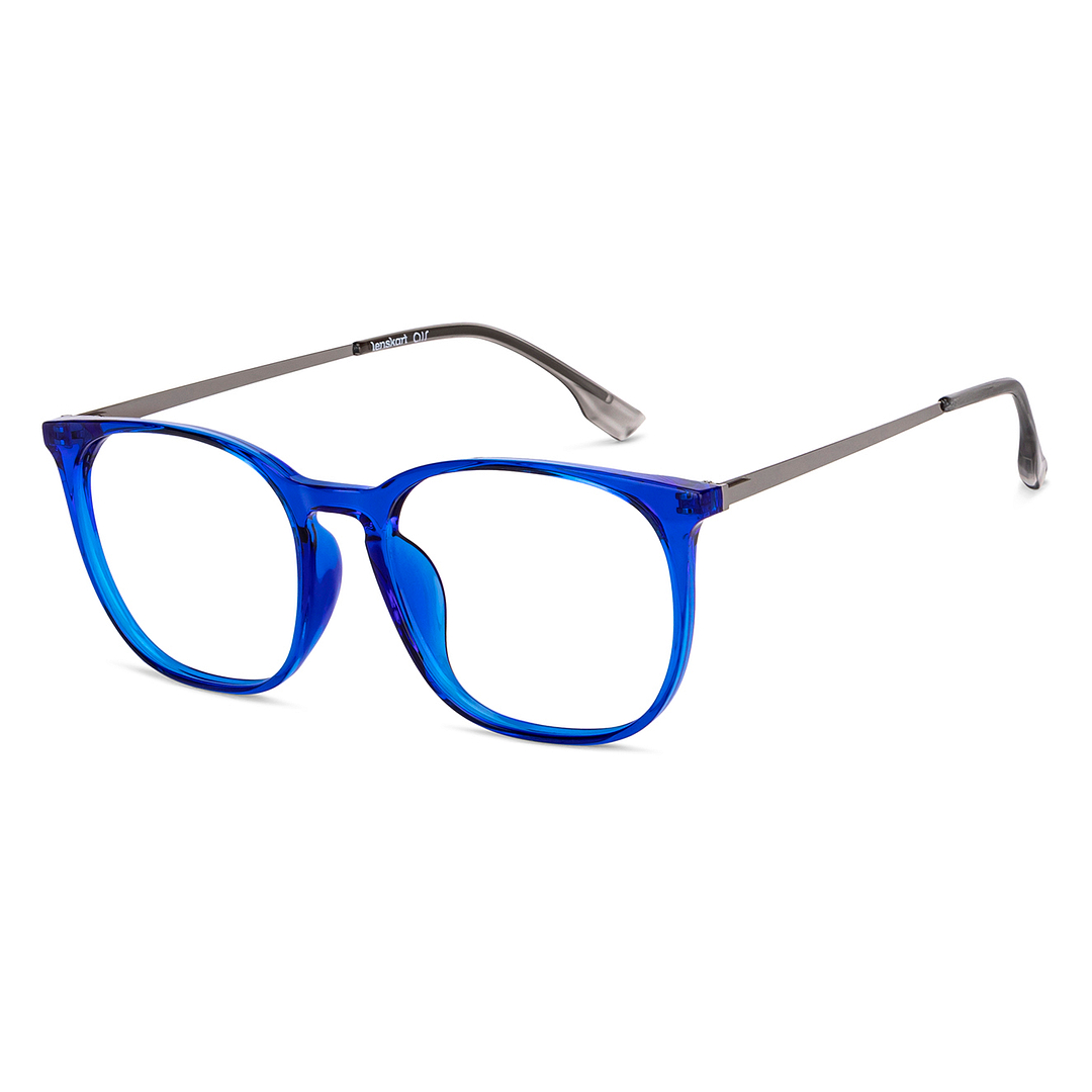 Lenskart Air Online Blue Transparent Full Rim Round right side