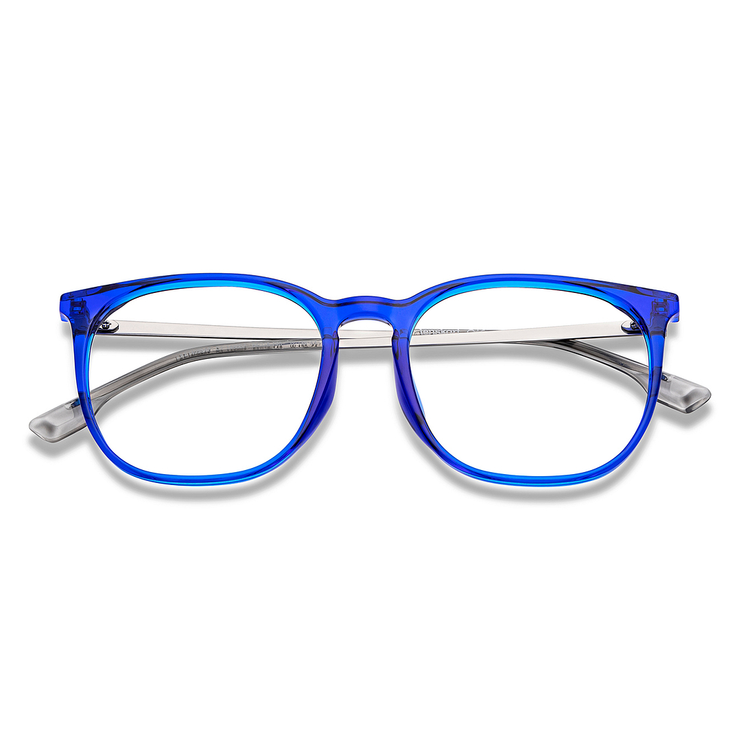 Lenskart Air Online Blue Transparent Full Rim Round left side