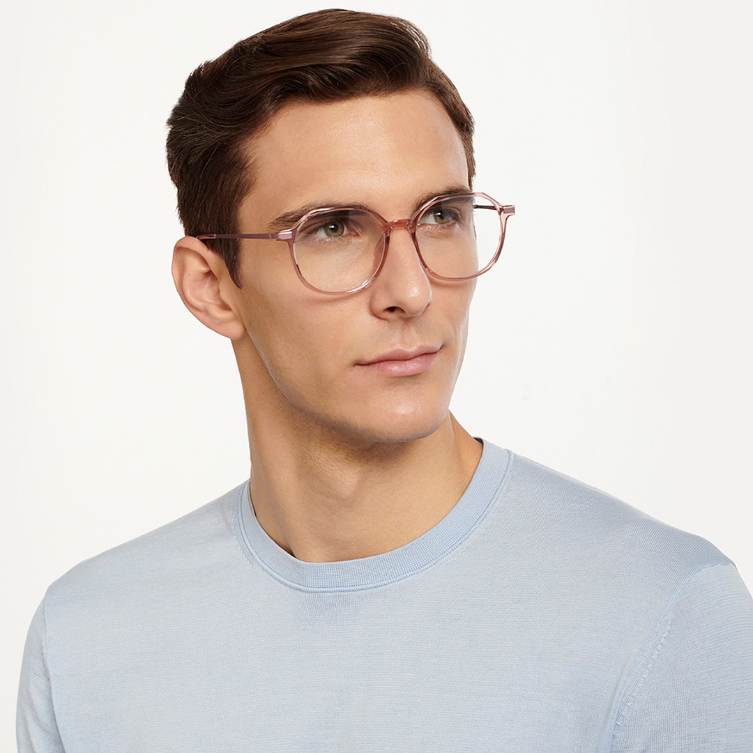 Lenskart Air Online Pink Transparent Full Rim Round right side