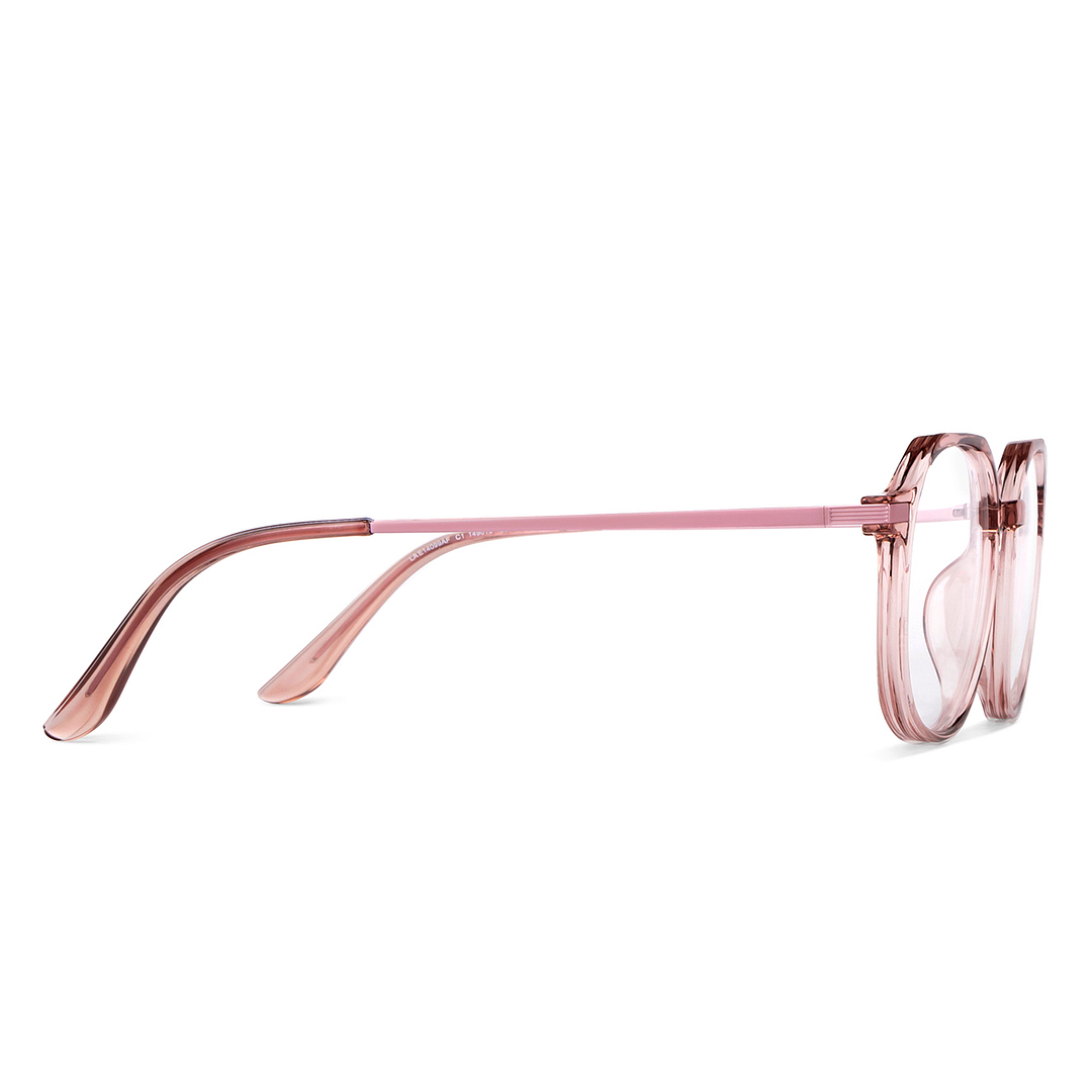 Lenskart Air Online Pink Transparent Full Rim Round left side