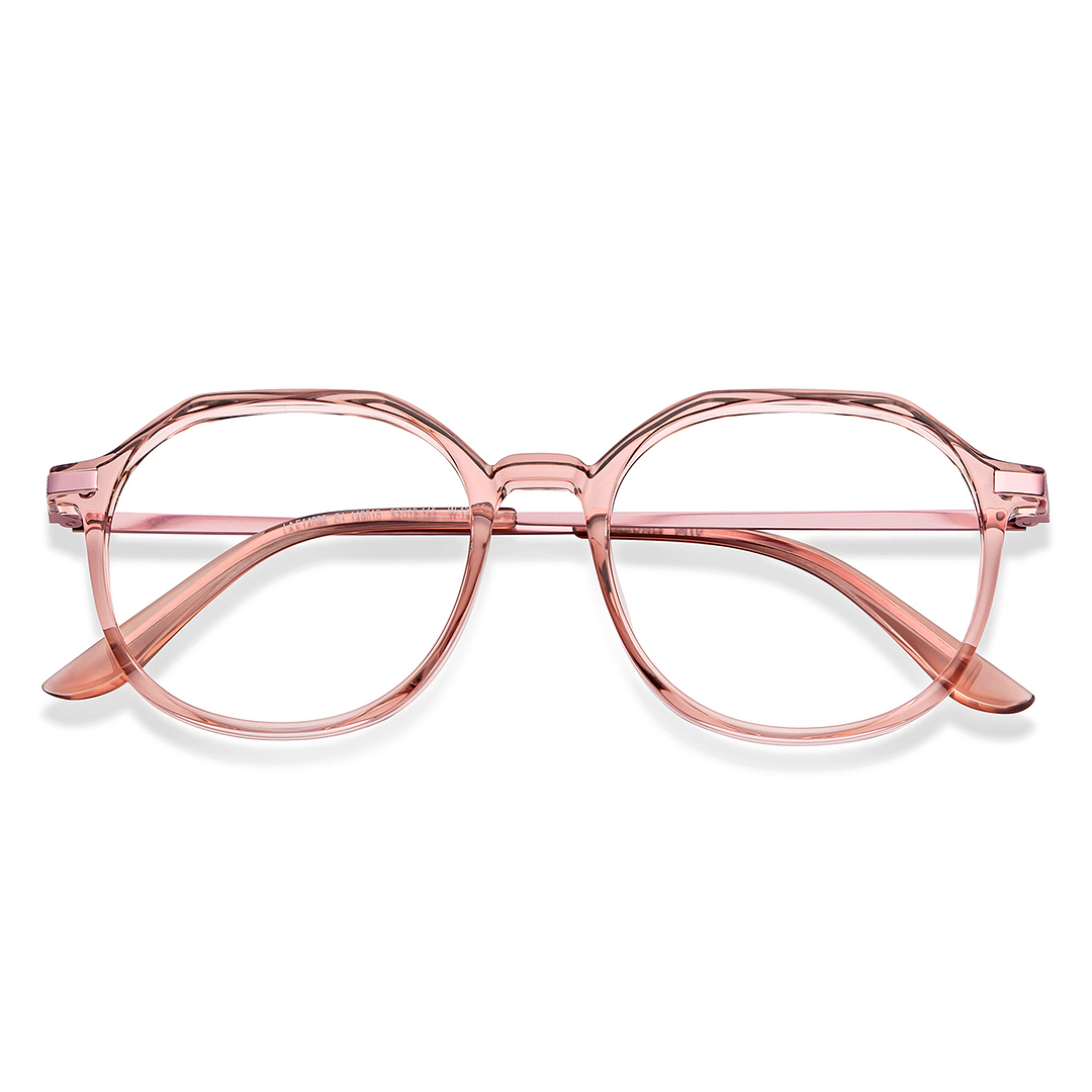 Lenskart Air Online Pink Transparent Full Rim Round left side