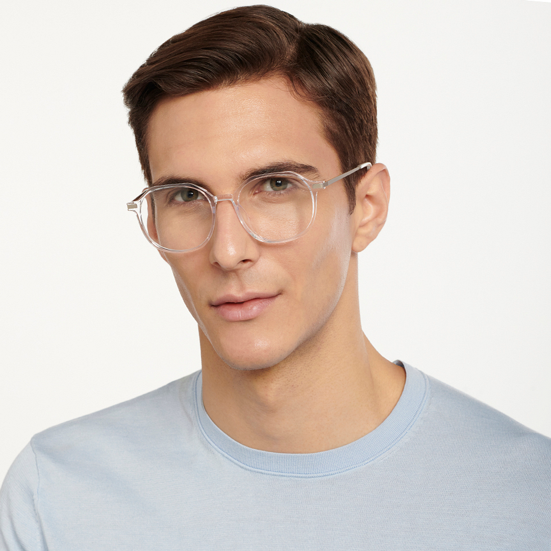 Lenskart Air Online Crystal Transparent Full Rim Round left side