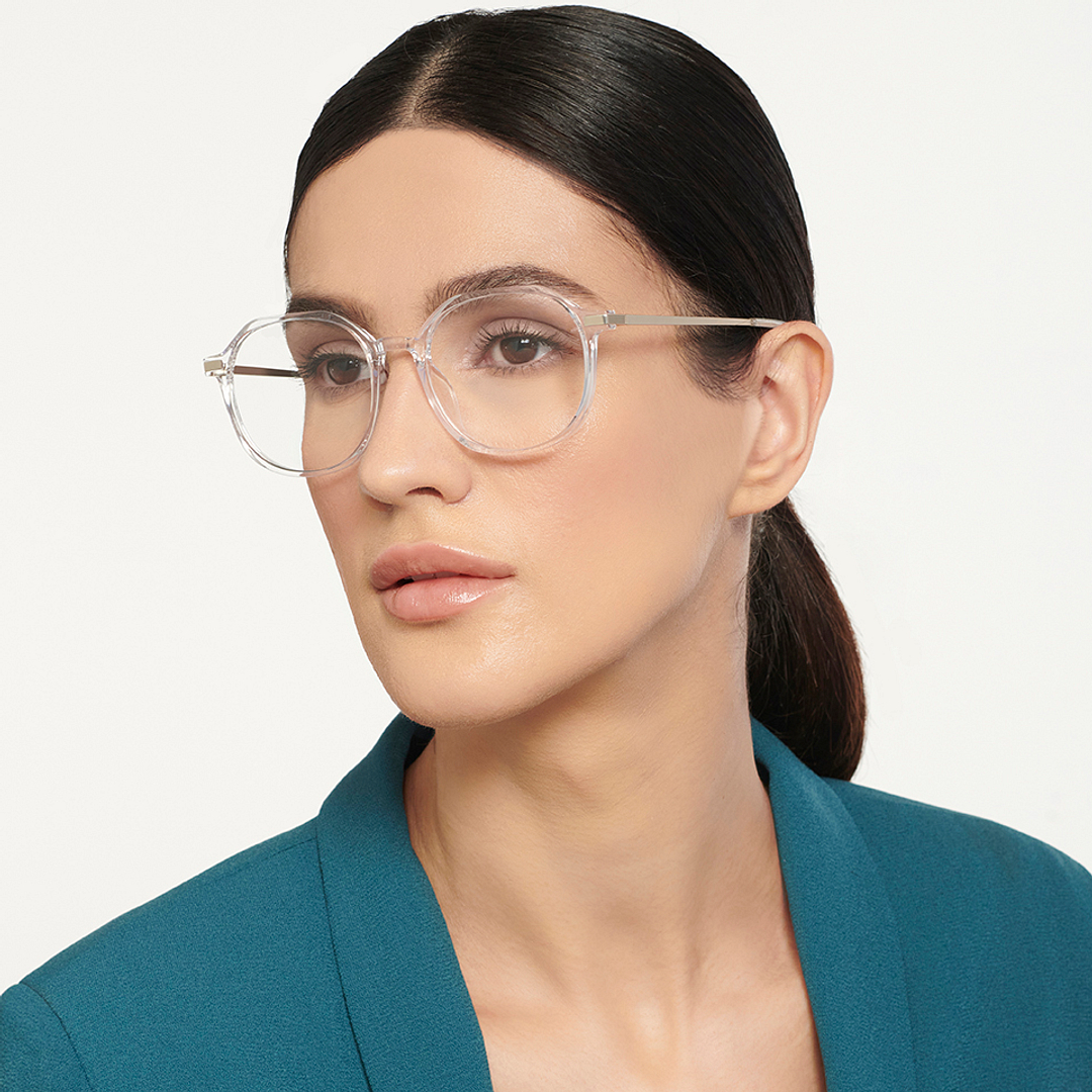 Lenskart Air Online Crystal Transparent Full Rim Round left side