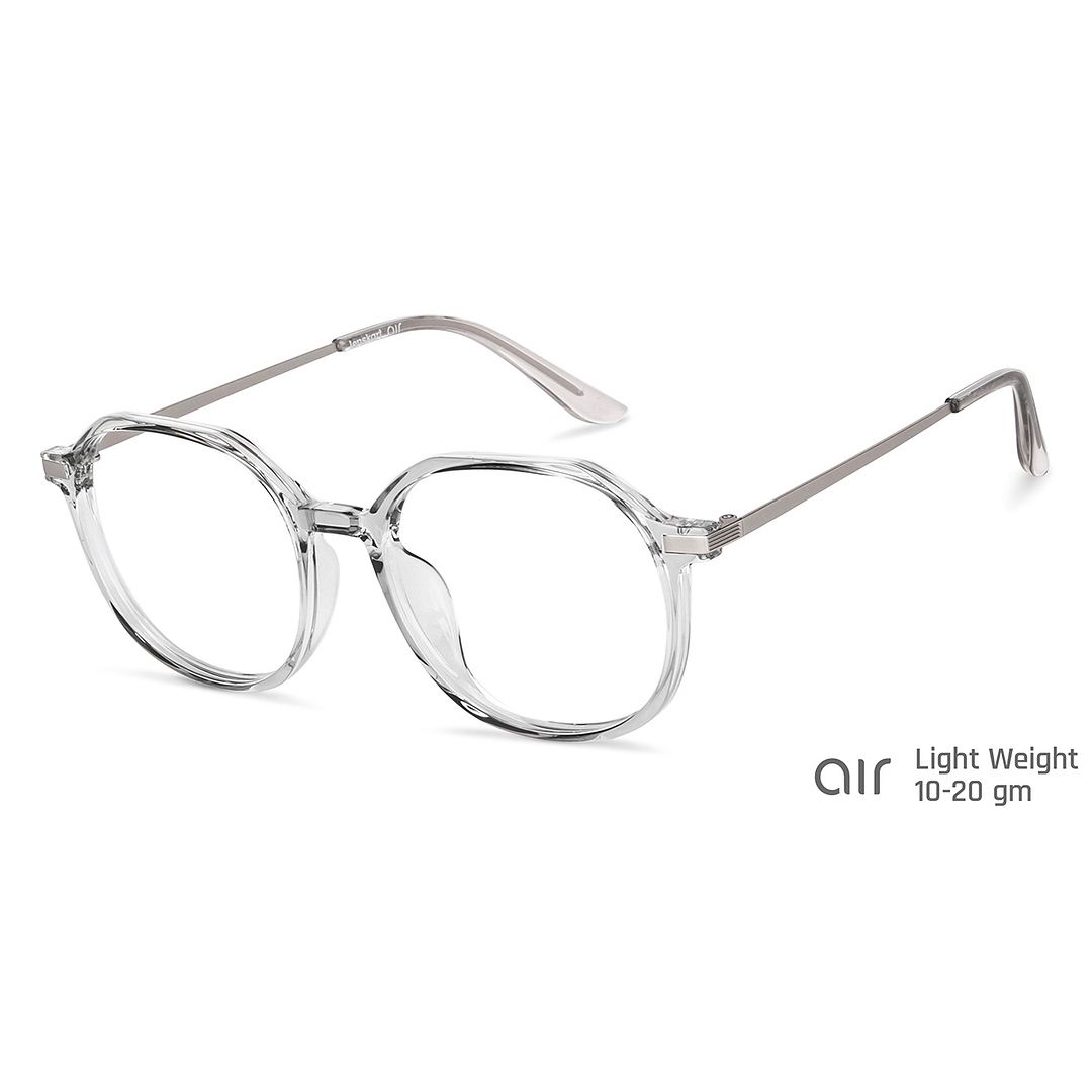 Lenskart Air Online Gray Transparent Full Rim Round right side