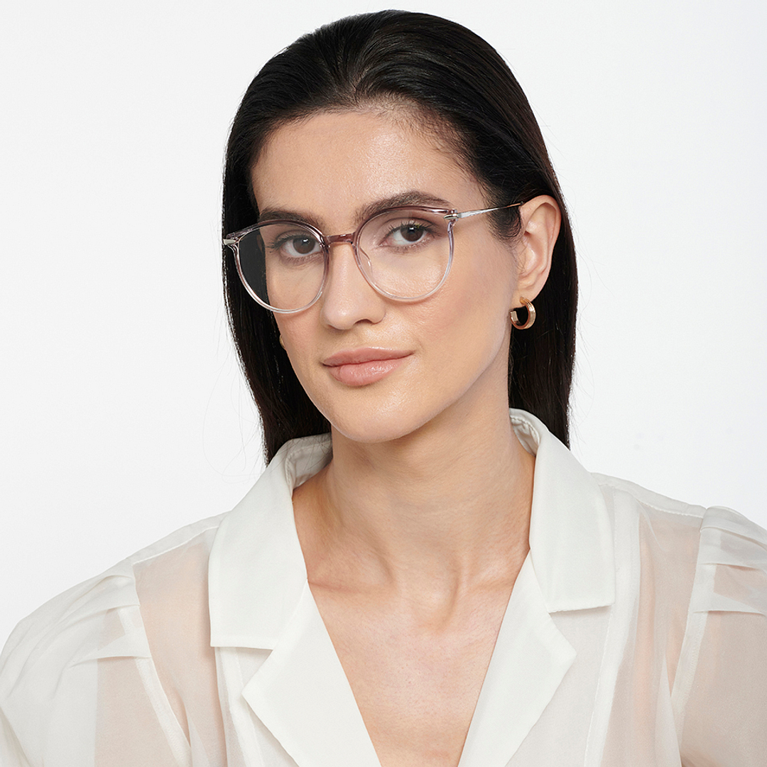 Lenskart Air Online Gray Transparent Full Rim Cat Eye left side