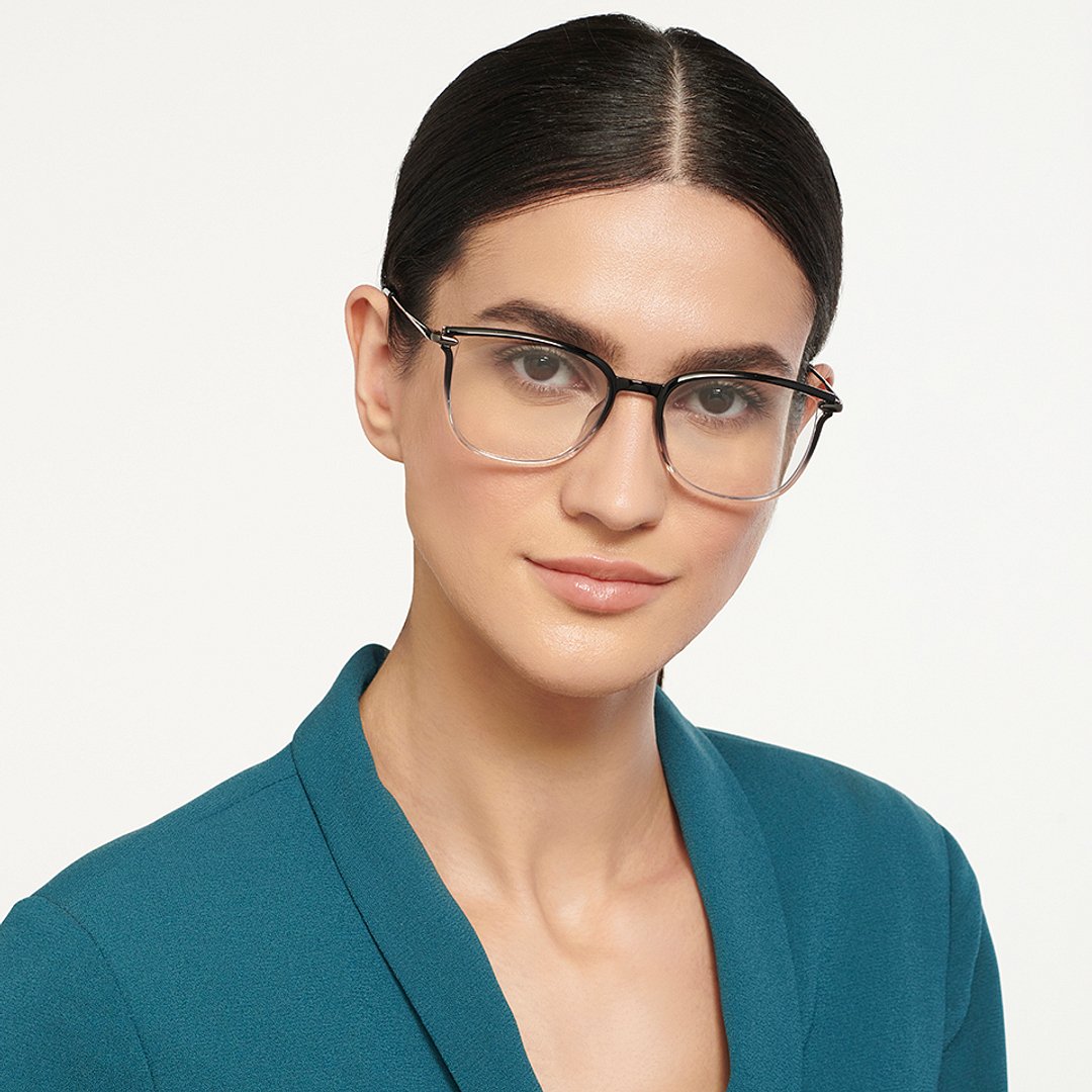 Lenskart Air Black Transparent Full Rim Cat Eye left side