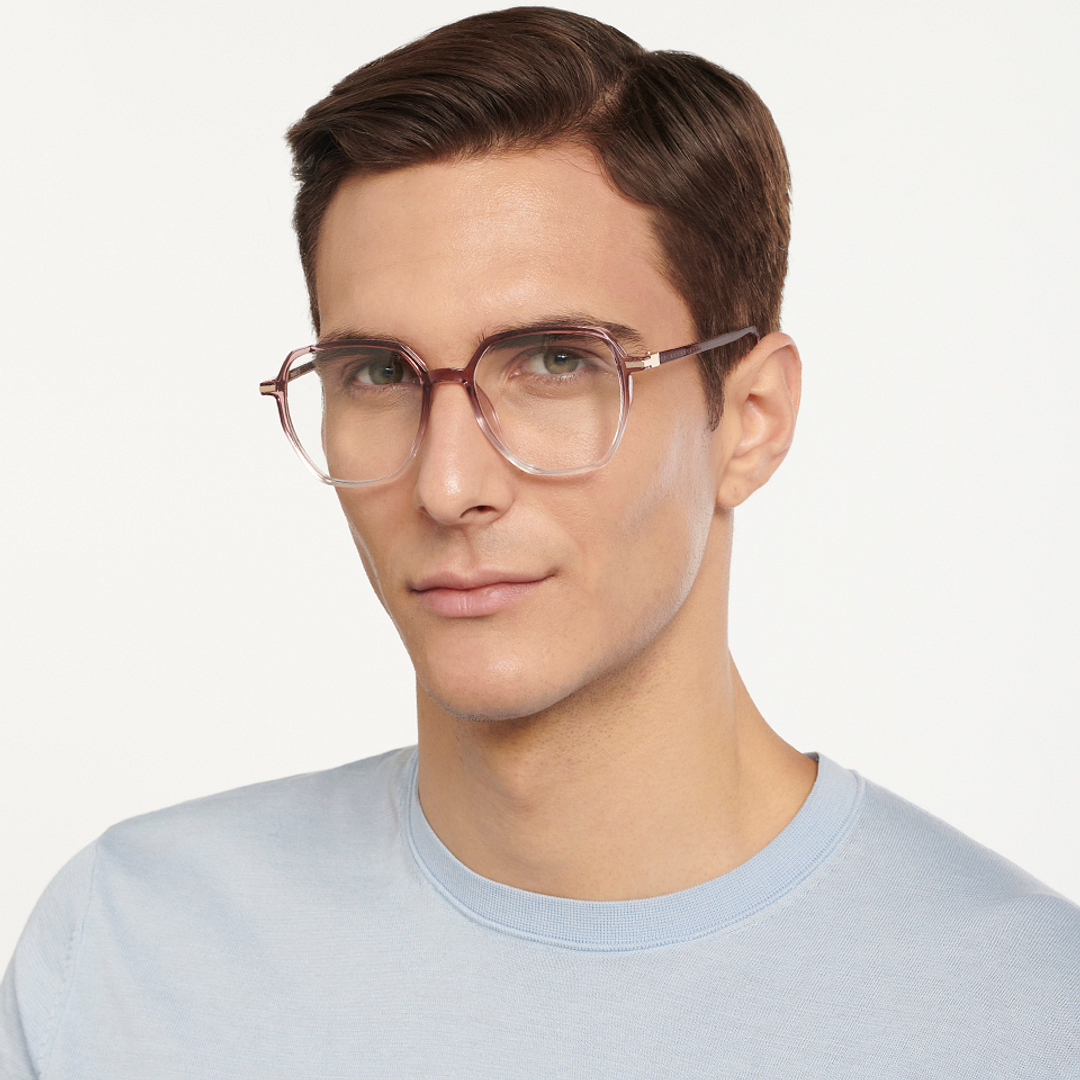 Lenskart Air Online Pink Transparent Full Rim Geometric right side