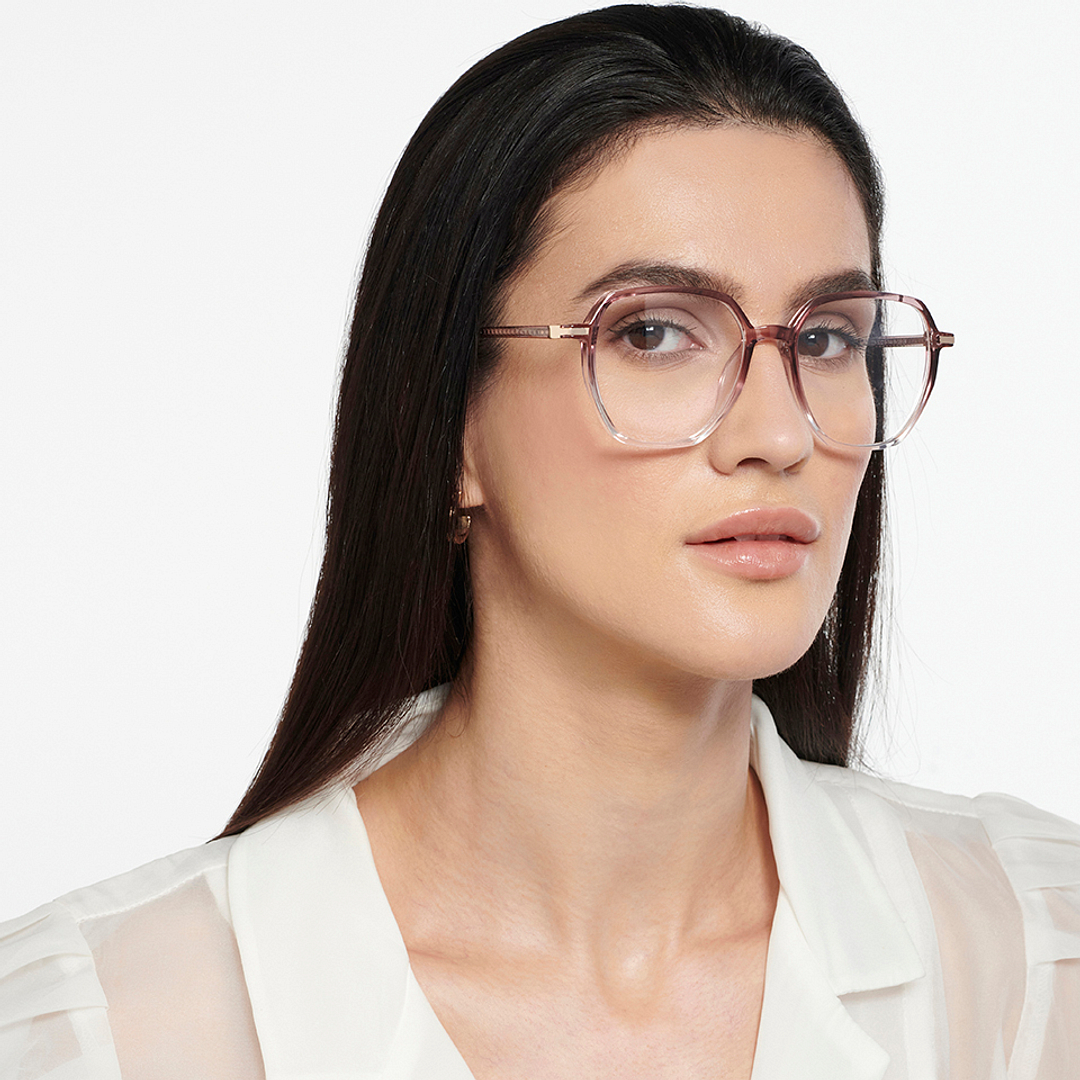Lenskart Air Online Pink Transparent Full Rim Geometric right side