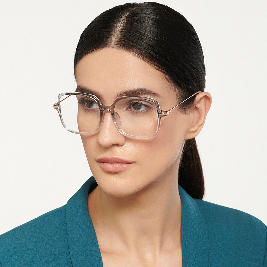 Lenskart Air Online Gray Transparent Full Rim Square left side